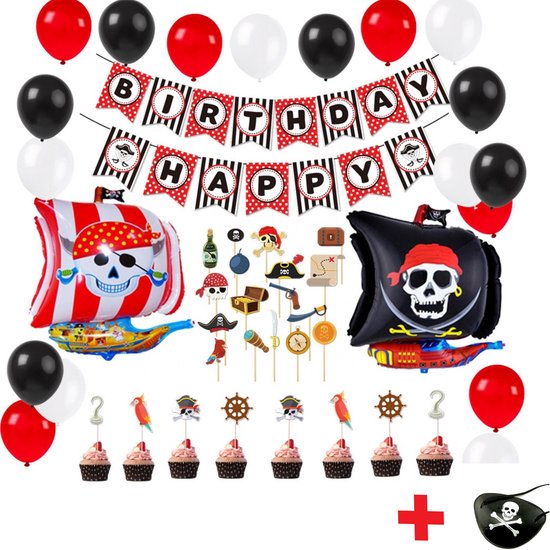 Complete set kinder Piraat accessoires Feest versiering – Verjaardag –  Versiering –... | bol.com