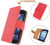 TCC Luxe Hoesje Samsung Galaxy Ace PlusBook Case Flip Cover S7500 - Rood