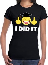 I DID IT t-shirt geslaagd / afgestudeerd zwart dames L