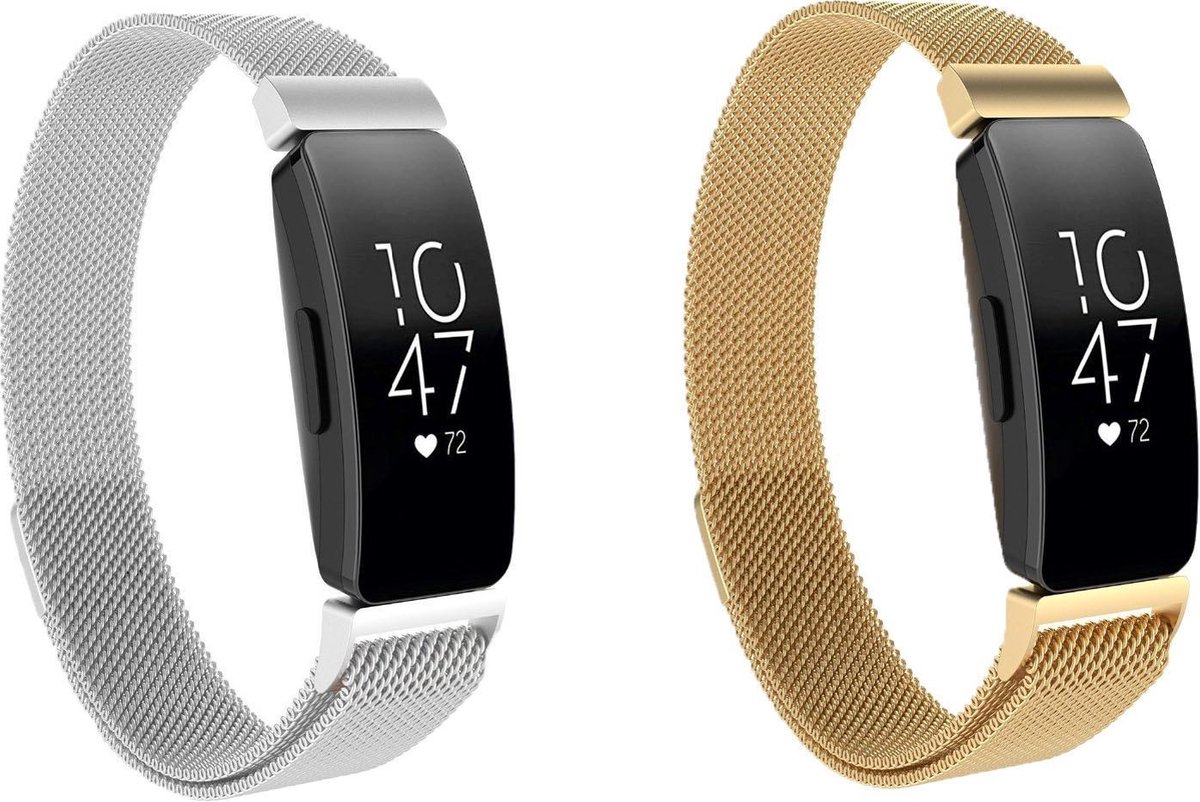 KELERINO. Milanese bandjes geschikt voor Fitbit Inspire (HR) - 2-pack - Small