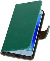 Groen Pull-Up Booktype Hoesje voor Samsung Galaxy J3 (2018)