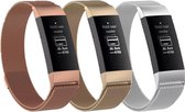 KELERINO. Milanese bandjes - Fitbit Charge 3 - 3-pack - Small