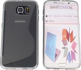 Samsung Galaxy S7 Edge S Line Gel Silicone Case Hoesje Transparant Grijs Grey