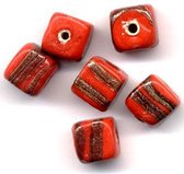 Perles de bijoux artisanales 36 pièces - rouge - 10x10mm