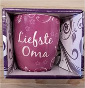 Mok liefste oma roze in nette geschenkverpakking