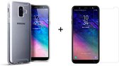 Samsung A6 2018 Hoesje - Samsung Galaxy A6 2018 hoesje siliconen case transparant cover - 1x Samsung A6 2018 Screenprotector