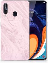 Geschikt voor Samsung Galaxy A60 TPU Siliconen Hoesje Marble Roze