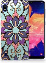 Back Case Geschikt voor Samsung A10 TPU Siliconen Hoesje Purple Flower