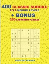 400 classic sudoku 9 x 9 MEDIUM LEVELS + BONUS 250 Labyrinth puzzles