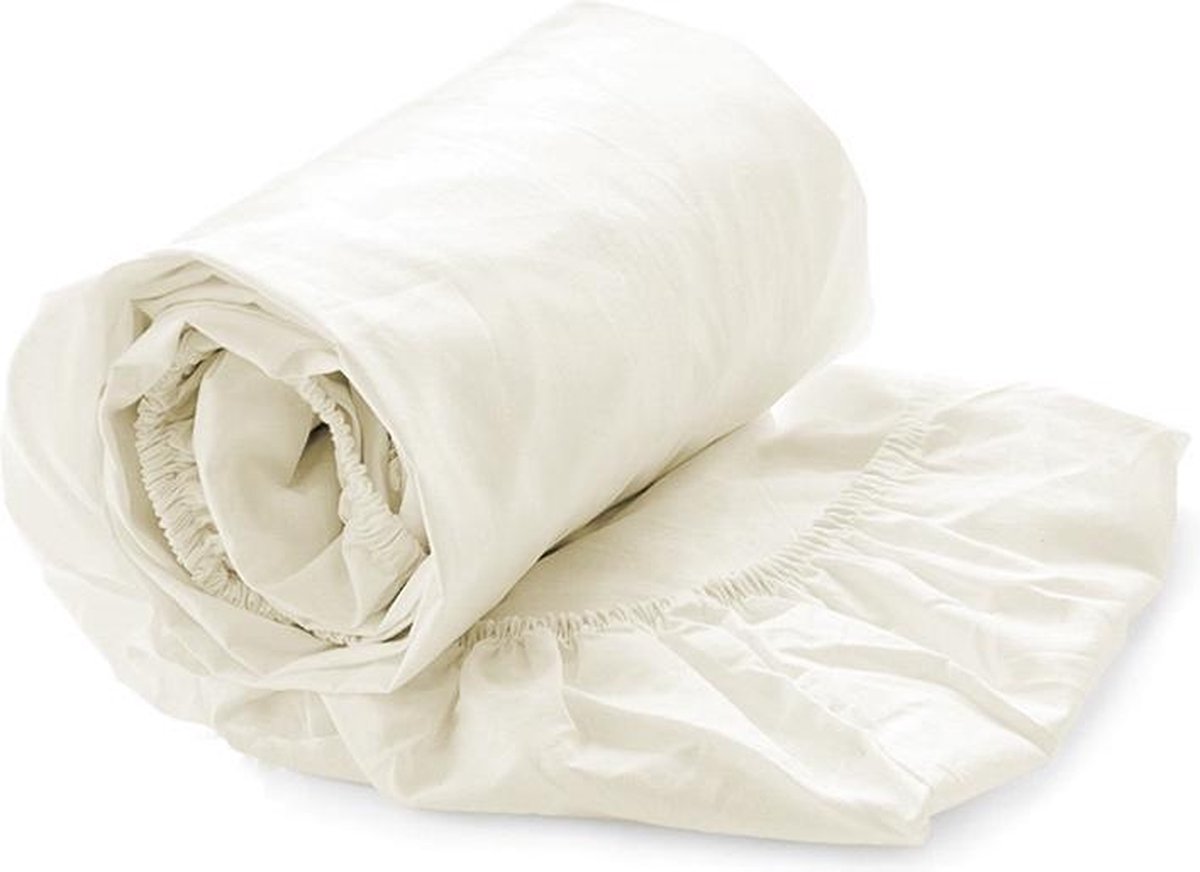 HnL Living - Hoeslaken - Katoen Perkal - 90 x 200 cm - Off-white