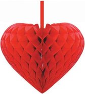 Rood decoratie hart 15 cm - valentijn decoratie / versiering