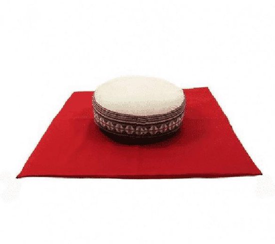 Meditatiemat hoes bordeaux - 65x65x5 - Katoen - Bordeaux van Yogi & Yogini — afbeelding 2