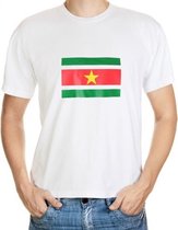 Suriname t-shirt wit volwassenen M