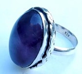 Zilverkleurige Amethist Ring