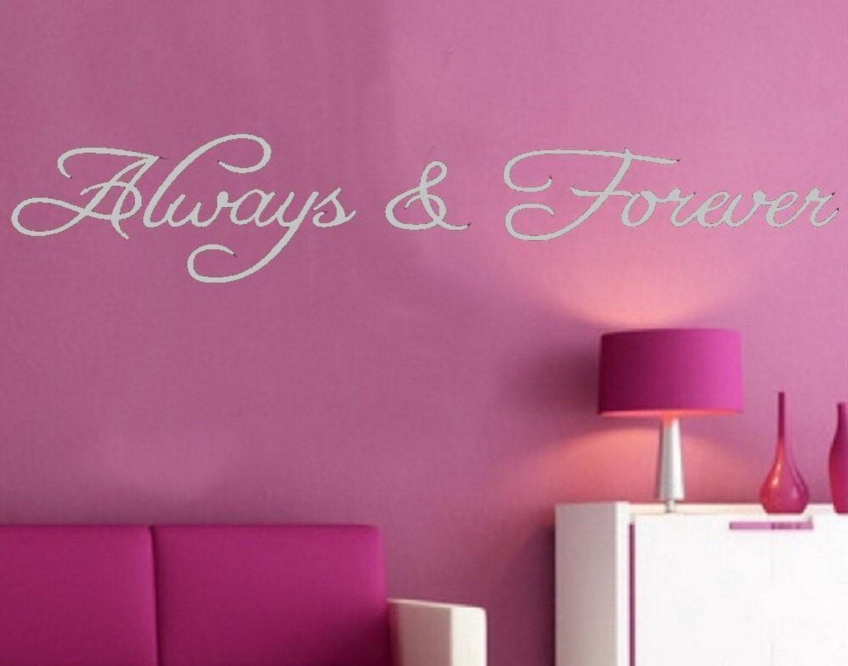Muursticker Always & Forever (licht grijs)