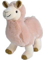 Pluche roze alpaca knuffel 32 cm - Lama boerderijdieren knuffels - Speelgoed voor kinderen