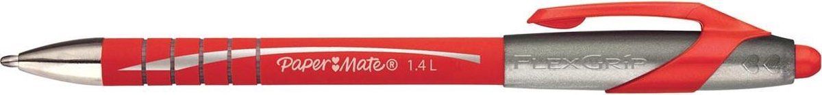 Paper Mate Flexgrip Elite-balpennen - Medium punt (1,4 mm) - Rood - Met drukknop - 1 stuk