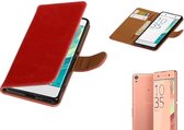 MP Case Pull Up TPU PU Leder Bookstyle voor Sony Xperia XA Rood