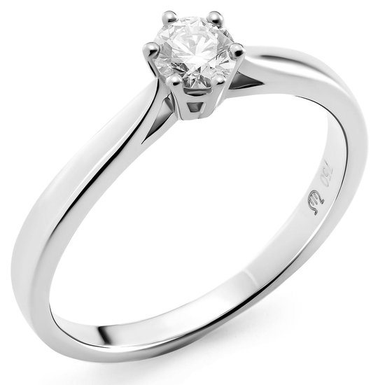 Orphelia - Ring Solitaire 6 griffen - 18 Karaat - Diamant 0.20 ct