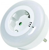 Kopp led nachtlamp met tussenstekker - rond wit met schemersensor