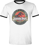 Jurassic Park - Staff Logo Ringer Mannen T-Shirt - Wit - XL