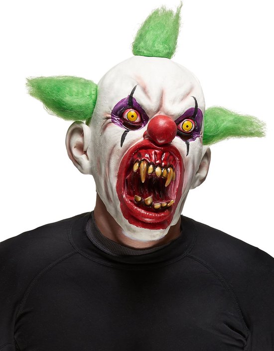 Clown masker groen haar