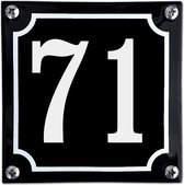 Numéro de maison en émail noir - 71