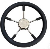 Stuurwiel RVS – polyurethaan zwart 35cm