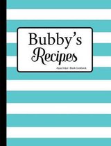 Bubby's Recipes Aqua Stripe Blank Cookbook