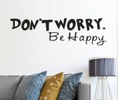 Muursticker Don’t Worry Be Happy! – sticker dont worry - muurstickers be happy - L 16,2 x B 57 cm