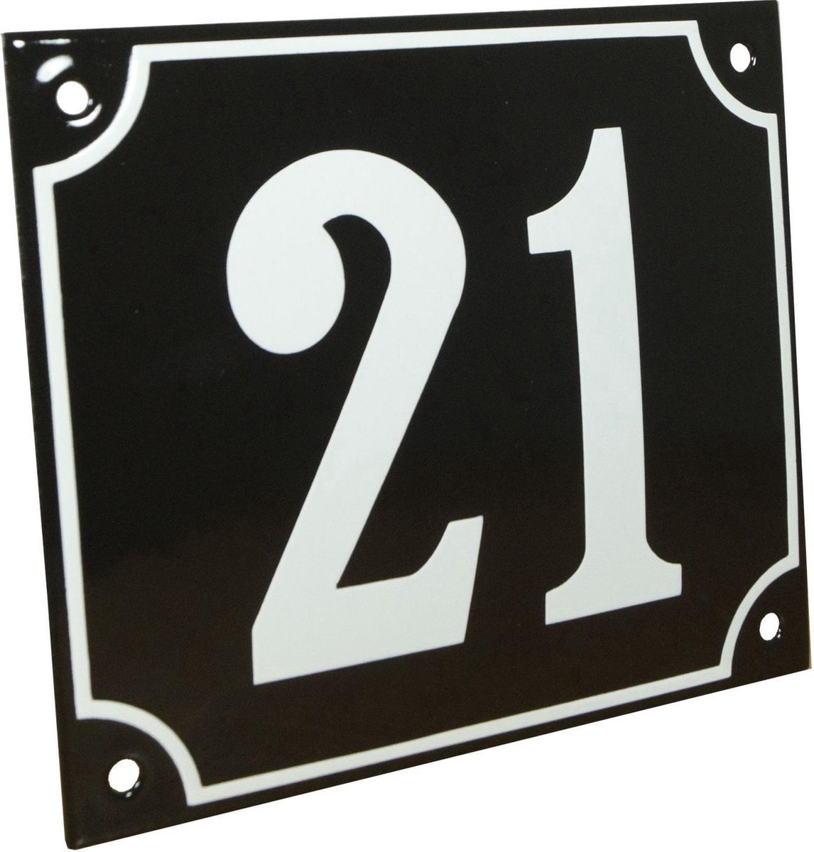 Numéro de maison en fer émaillé (chiffre 5