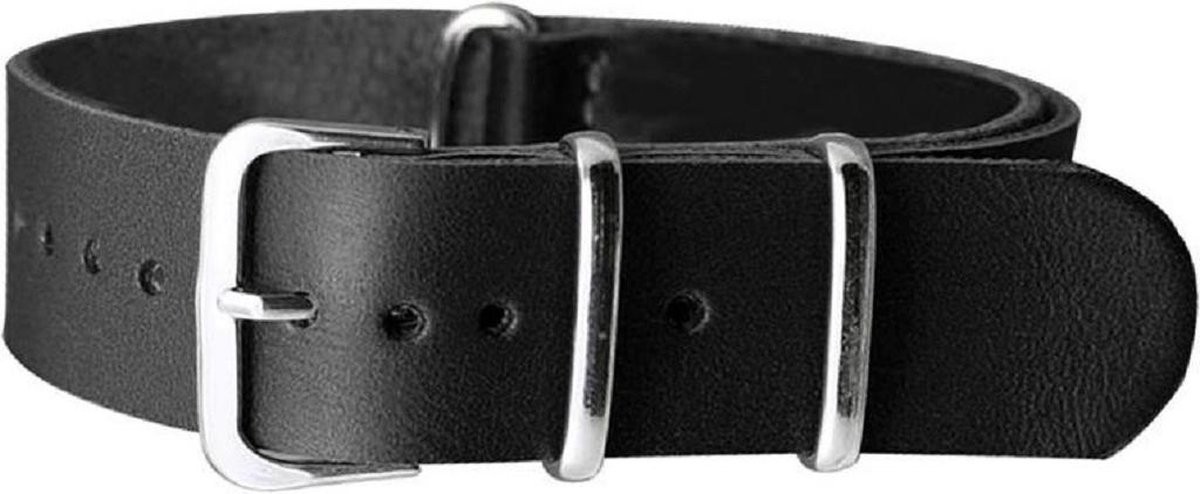 PU-Leren NATO Horlogeband Zwart 18mm