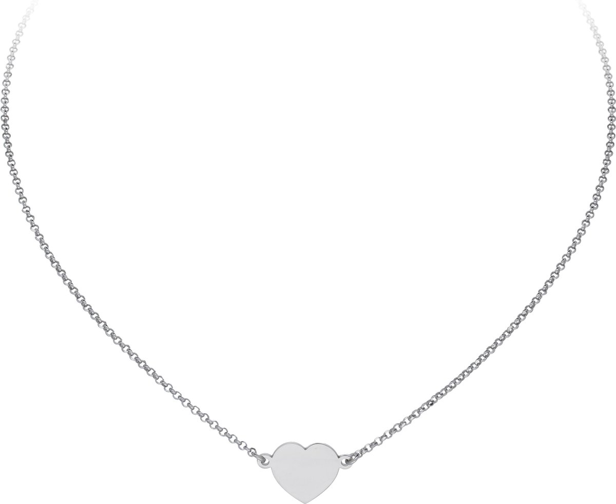 Lifetime Love ketting zilver met hart - gerodineerd - 36.5 + 4.5 cm