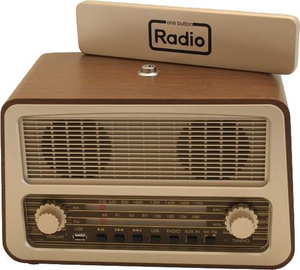 Dictatuur Pef van mening zijn Human Protection retro radio met 1 bedieningsknop voor mensen met dementie  | bol.com