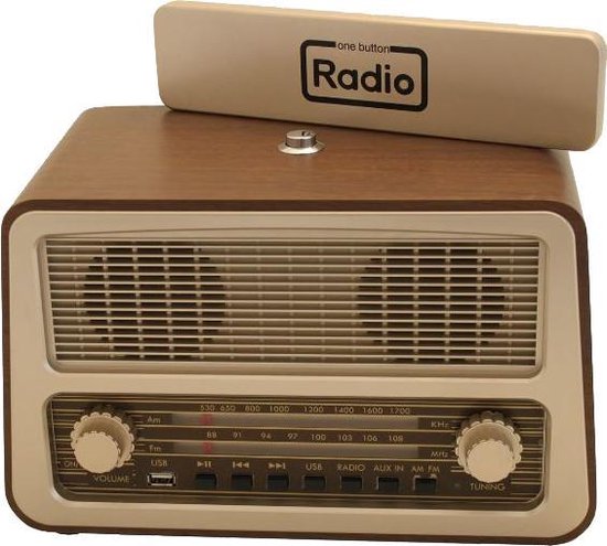 Human Protection retro radio met 1 bedieningsknop voor mensen met dementie