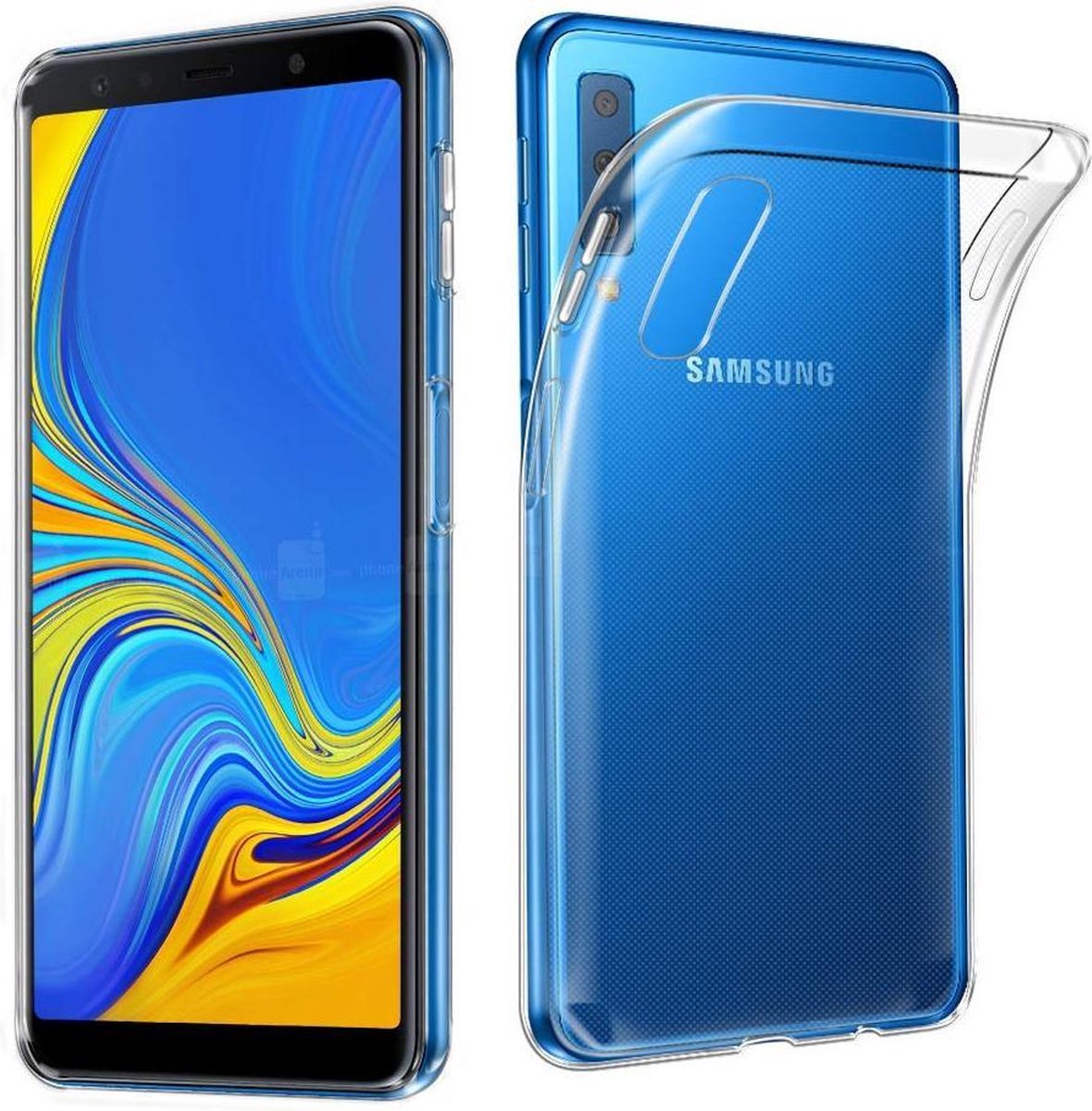 Telefoonhoes Geschikt voor: Samsung Galaxy A7 2018 siliconen hoesje - Transparant
