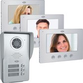 Interphone vidéo ELRO DV477W3 - 3 appartements - avec écran couleur 3x 7 pouces