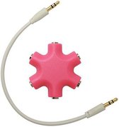 Audio splitter - koptelefoon splitter - aux splitter - Muziek delen - 3.5mm - rose