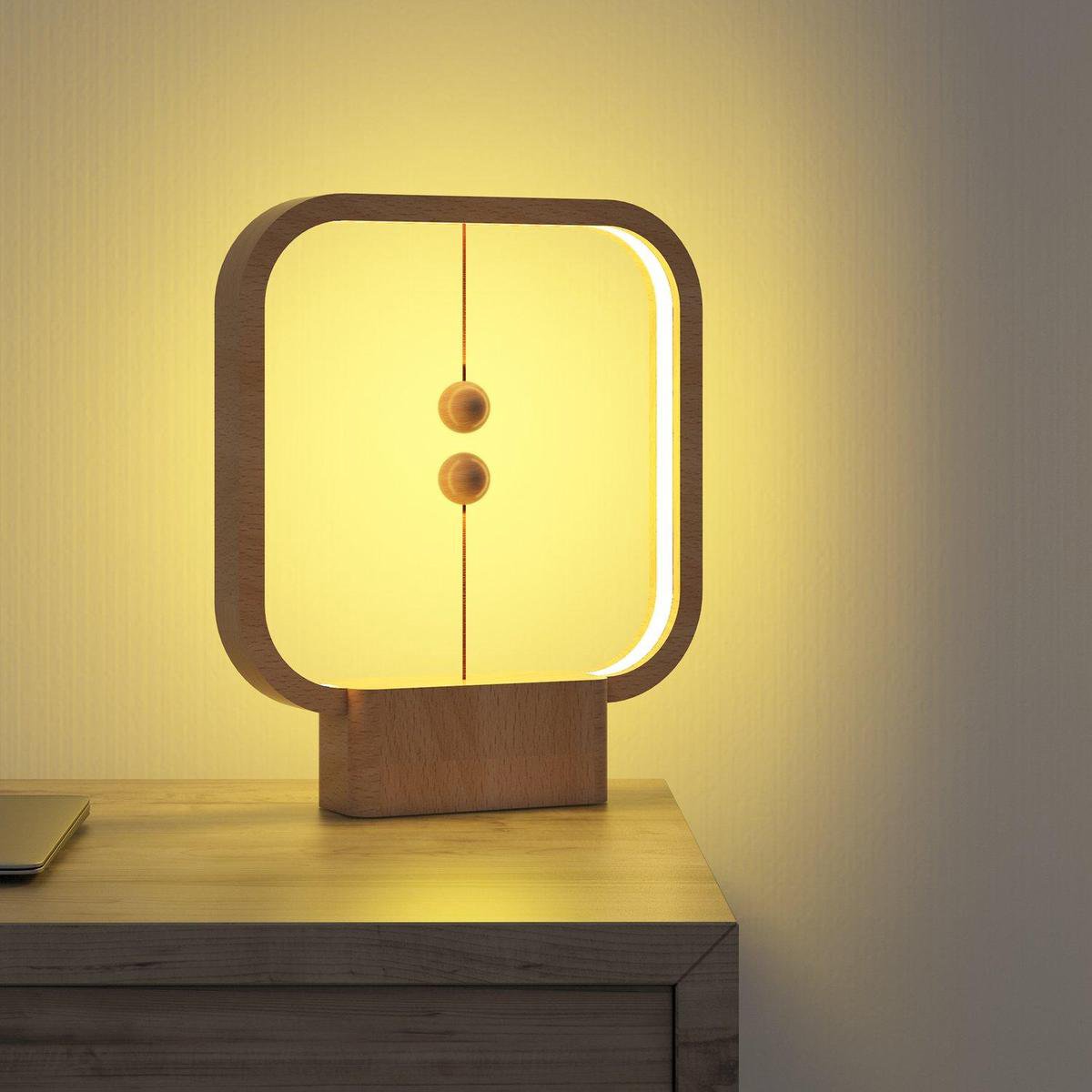 Lampe LED Heng en bois foncé avec interrupteur magnétique - Allocacoc