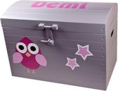 LKMN opberger met naam multiplex-platinagrijs lengte 36 cm