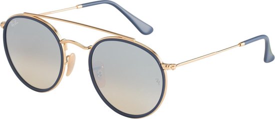 Ray-Ban Round RB3647N Unisex Zonnebril - Goud / Zilver
