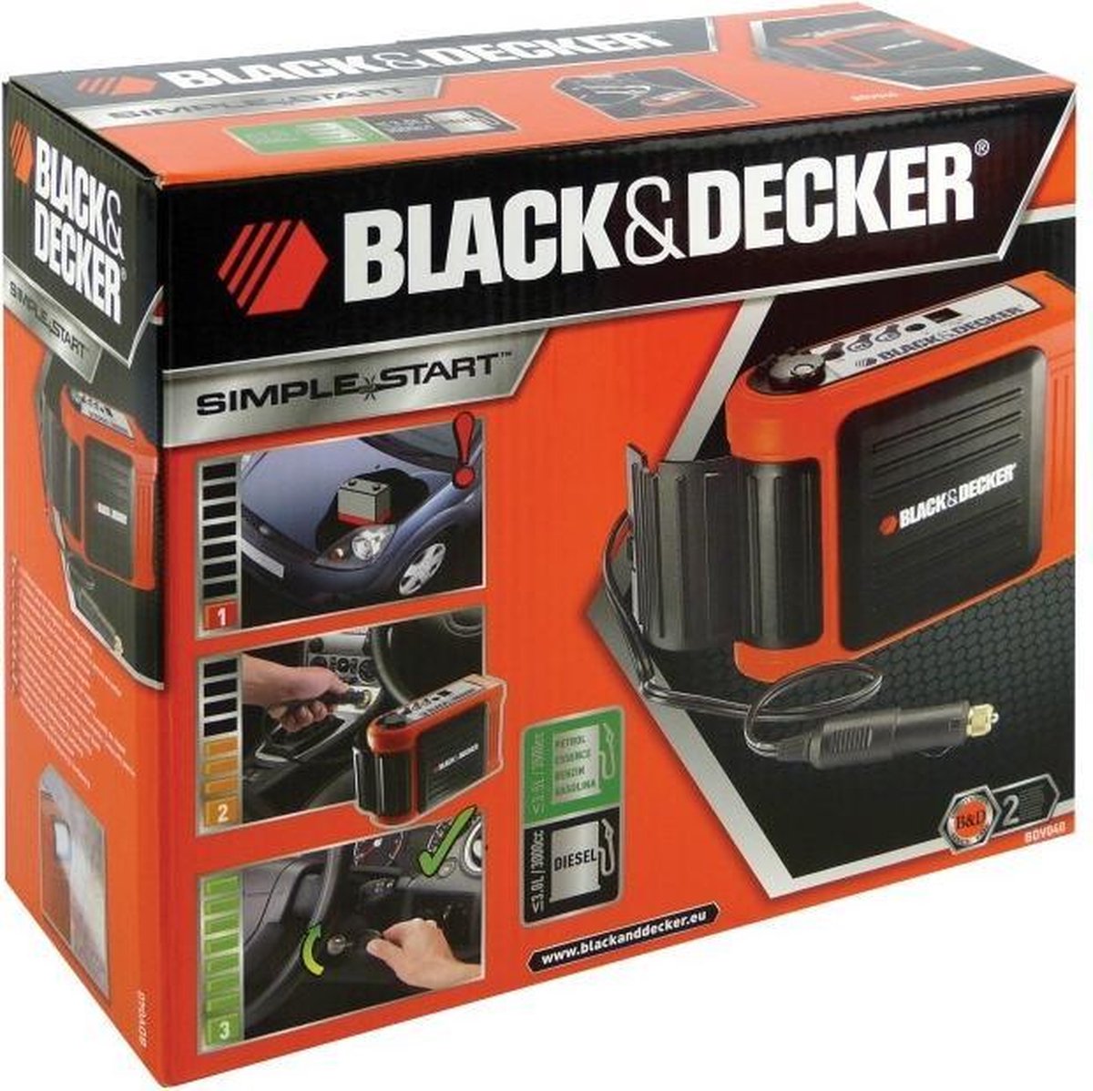 Black Decker BDV040 Power Starter Simple Start Heavy Duty bol