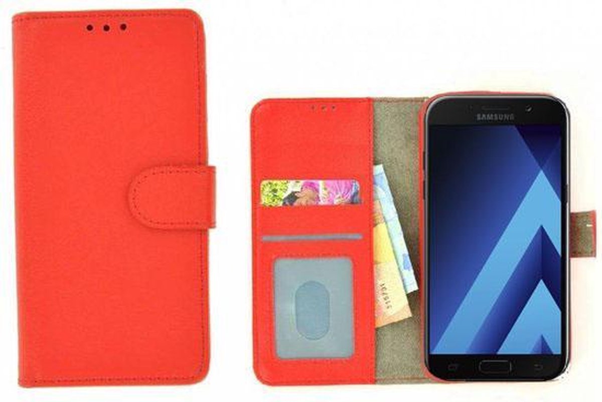 Fashion Wallet Bookcase Hoesje Geschikt voor Samsung Galaxy A5 (2017) - Rood