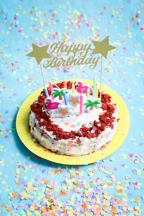Garniture de gâteau Happy Birthday or