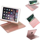 iPad 2018/Pro 9.7/2017/Air 2/Air 1 Toetsenbord Hoes hoesje - CaseBoutique - Effen Rose goud - Aluminium