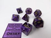 Chessex Vortex Paars/goud Polydice Dobbelsteen Set (7 stuks)
