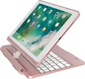 iPad 2018/Pro 9.7/2017/Air 2/Air 1 Toetsenbord hoesje - CaseBoutique Keyboard Case - Rosé Goud - QWERTY Indeling