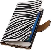Zebra Bookstyle Wallet Case Hoesje Geschikt voor Huawei Honor 4 A / Y6 Wit
