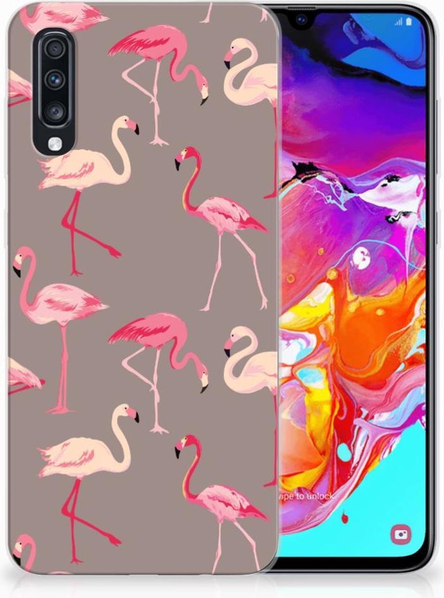 Samsung Galaxy A70 TPU Hoesje Flamingo