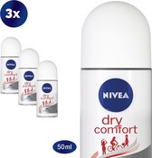 NIVEA Dry Comfort - 3 x 50 ml - Voordeelverpakking - Deodorant Roller